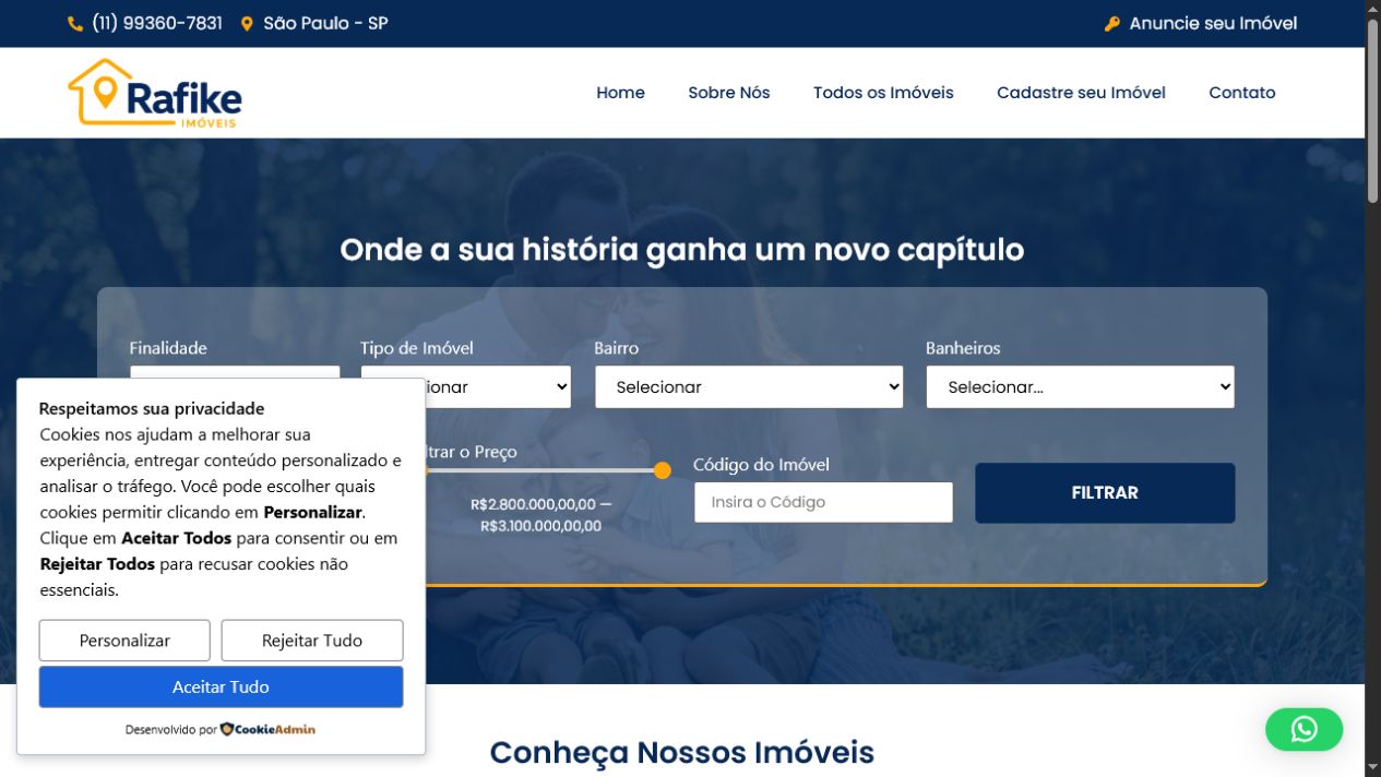 Print do site Rafik Imóveis