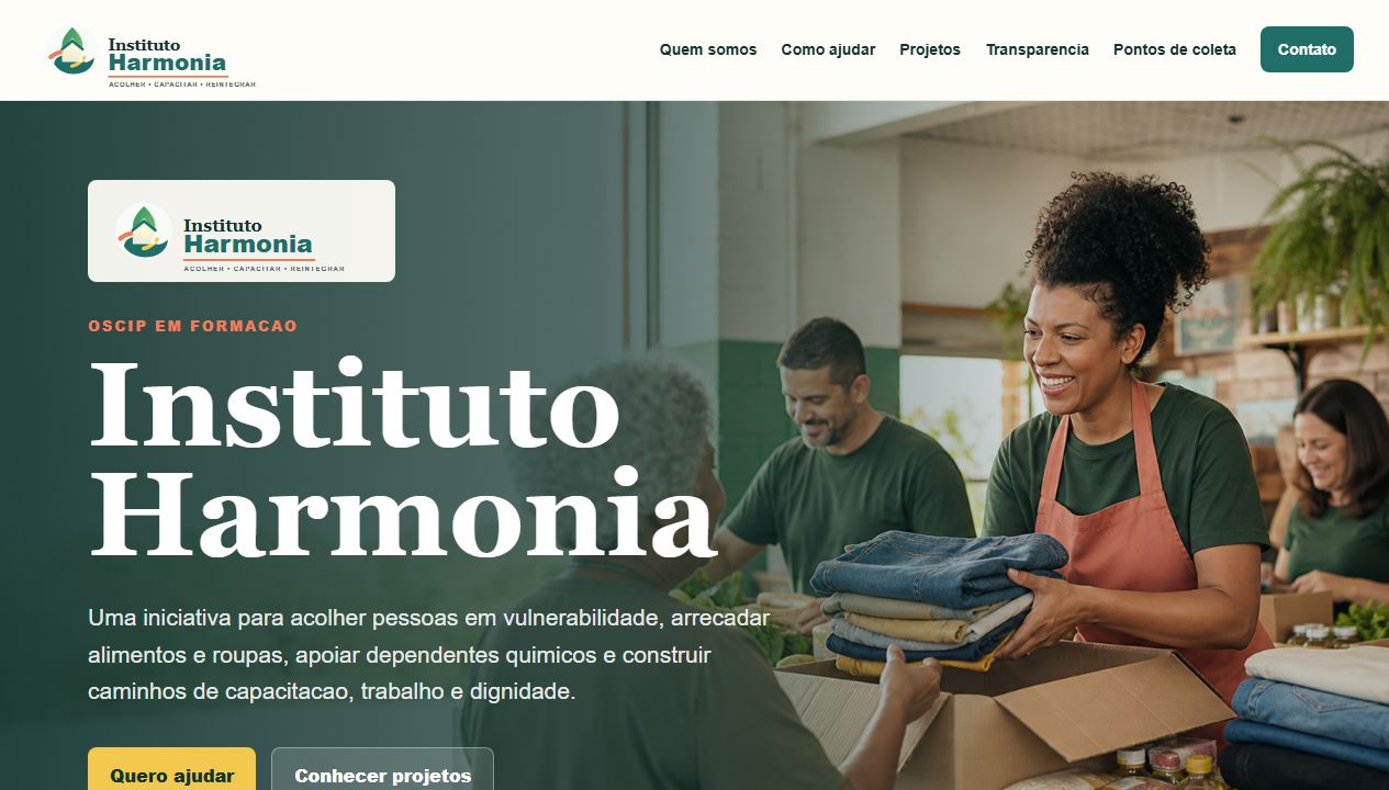 Site Instituto Harmonia